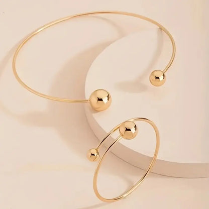Zestaw naszyjnika i bransoletki Minimalist Glow | Złoto
