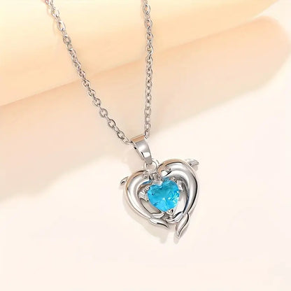 Naszyjnik bliźniaczy Oceanheart | Białe złoto