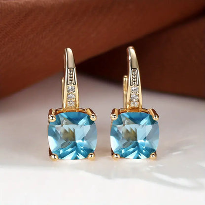 Kolczyki z kółkiem kamień Mystic Sapphire | Złoto