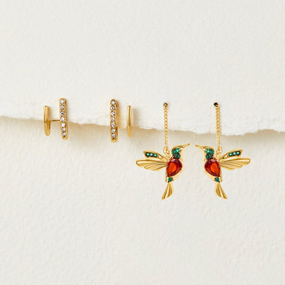 Kolczyki szpon złoto i kryształ