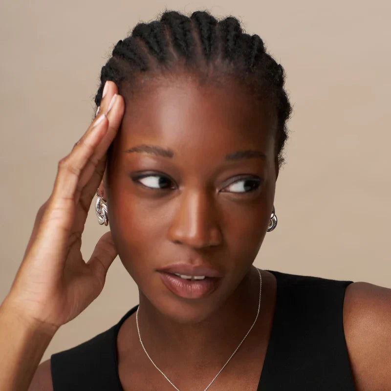 Wyraziste kolczyki Statement Interlocking | Białe złoto