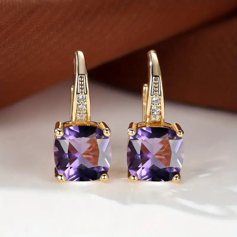 Kolczyki z kółkiem kamień Mystic Sapphire | Złoto