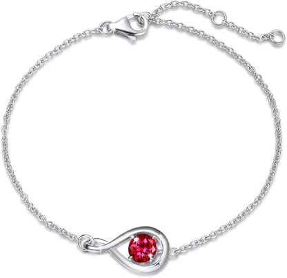 Bransoletka Ruby Infinity | Białe złoto