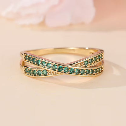 Pierścionek Emerald Flow | Złoto