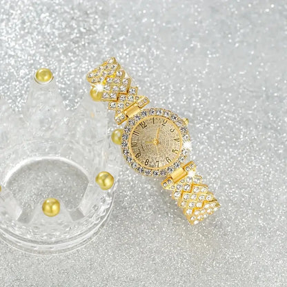 Zestaw zegarka i bransoletki Luxe Radiance | Złoto