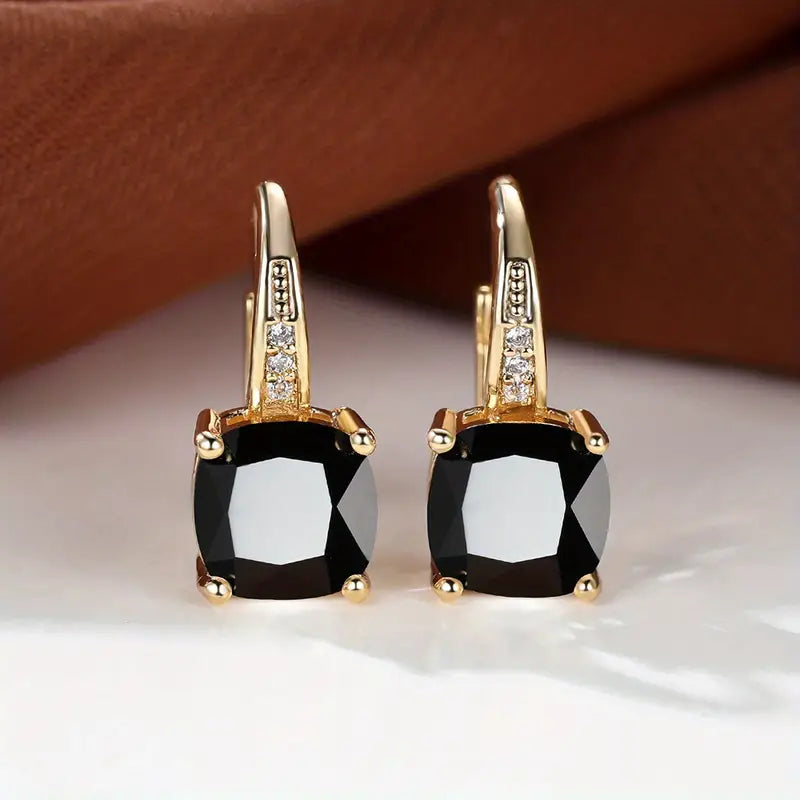 Kolczyki z kółkiem kamień Mystic Sapphire | Złoto