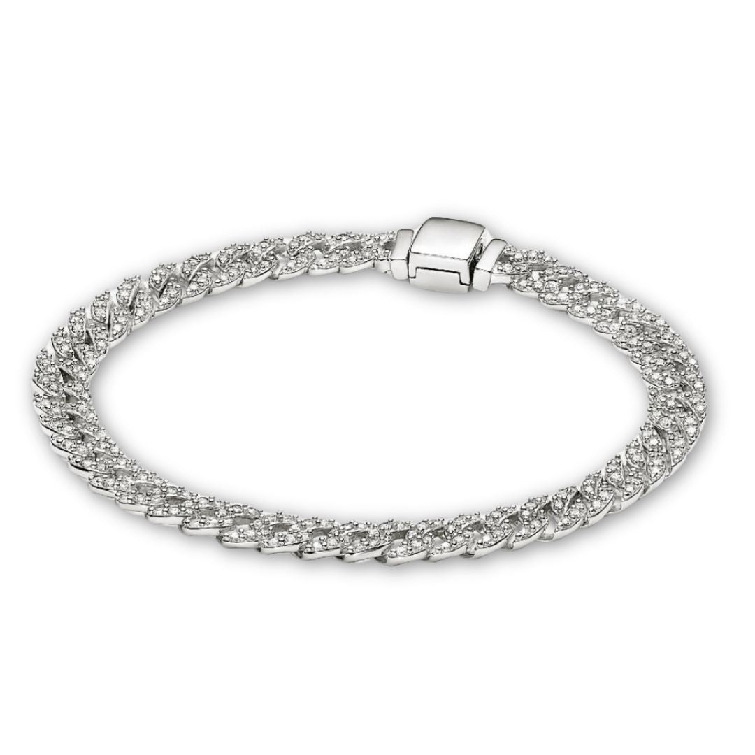 Kubańska bransoleta Pavé | Złoto