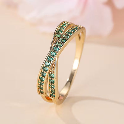 Pierścionek Emerald Flow | Złoto