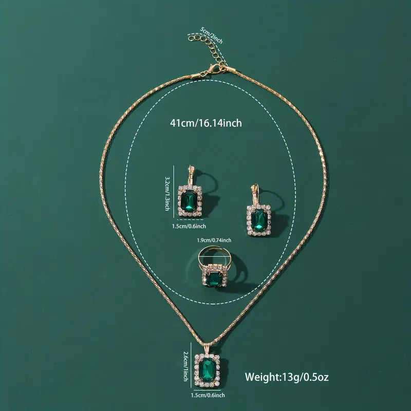 Zestaw biżuterii Sylvara Greenveil | Białe złoto