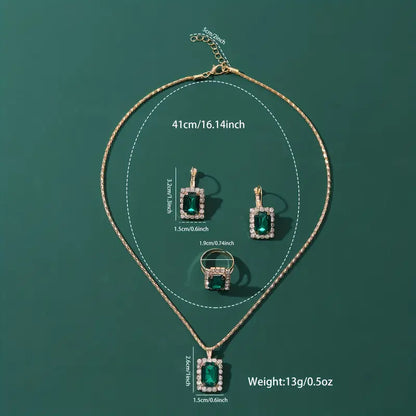 Zestaw biżuterii Sylvara Greenveil | Białe złoto